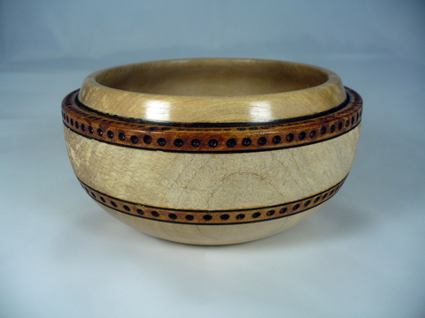 Textured Maple Bowl With Burnings