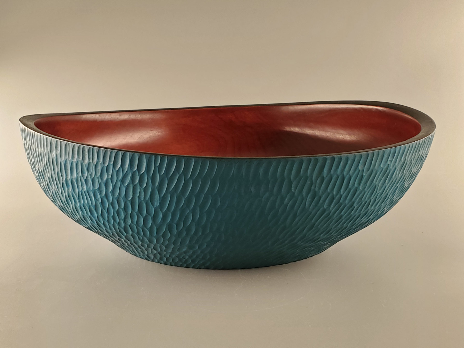 Textured Painted Maple Bowl