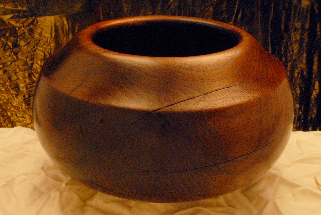 Walnut bowl from salvaged 6x6 beam