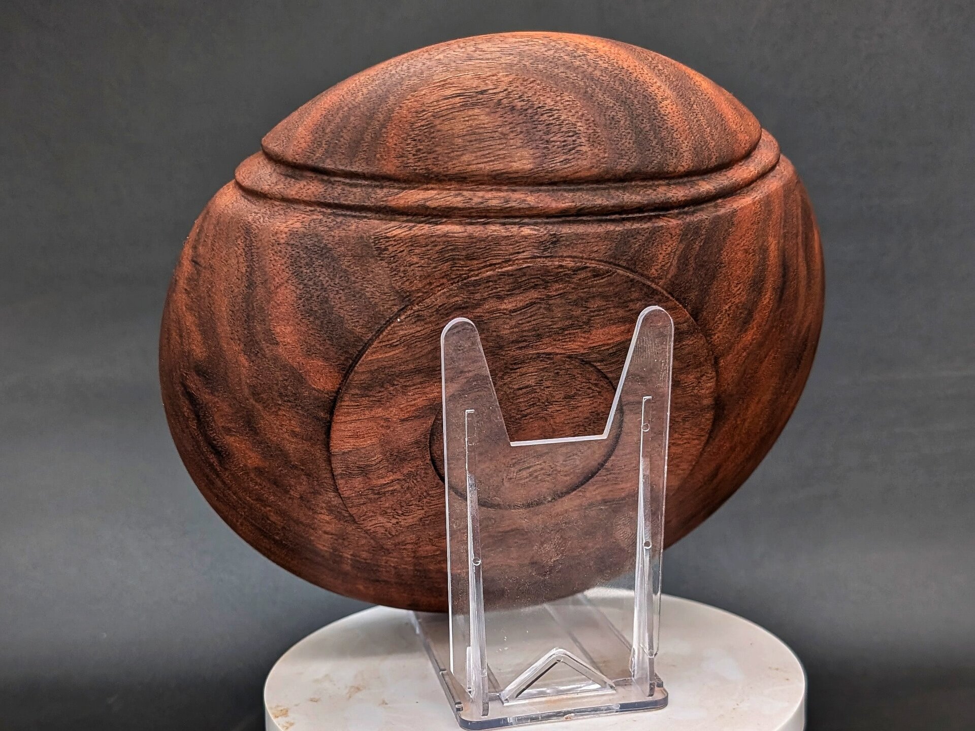 Walnut Bowl with Hand-Cut Bead