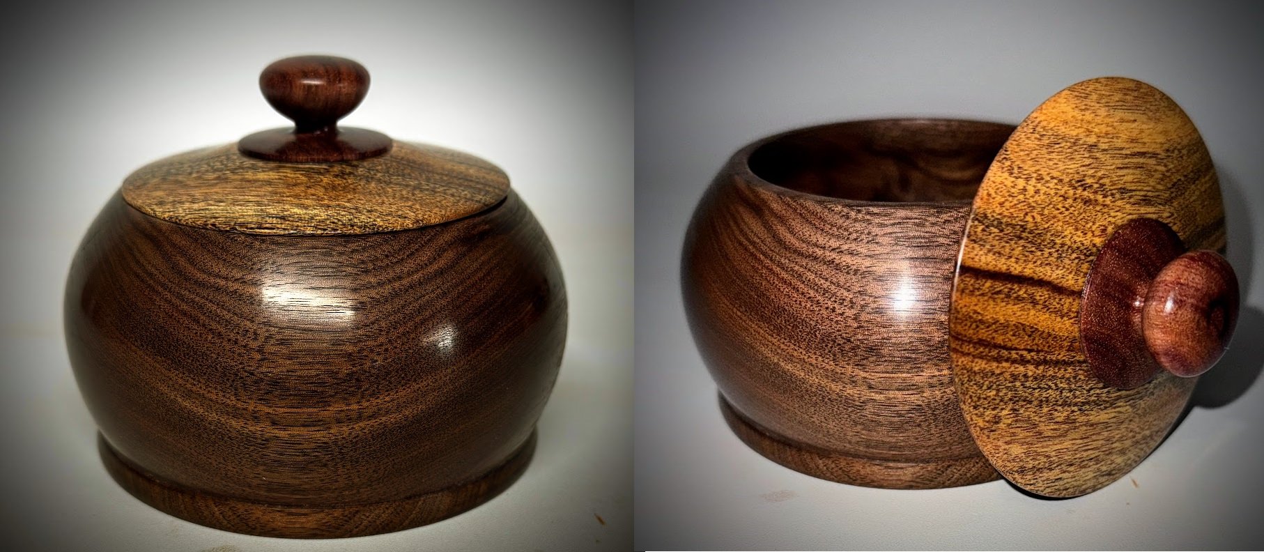 Walnut, Curupau and Royal ebony box.