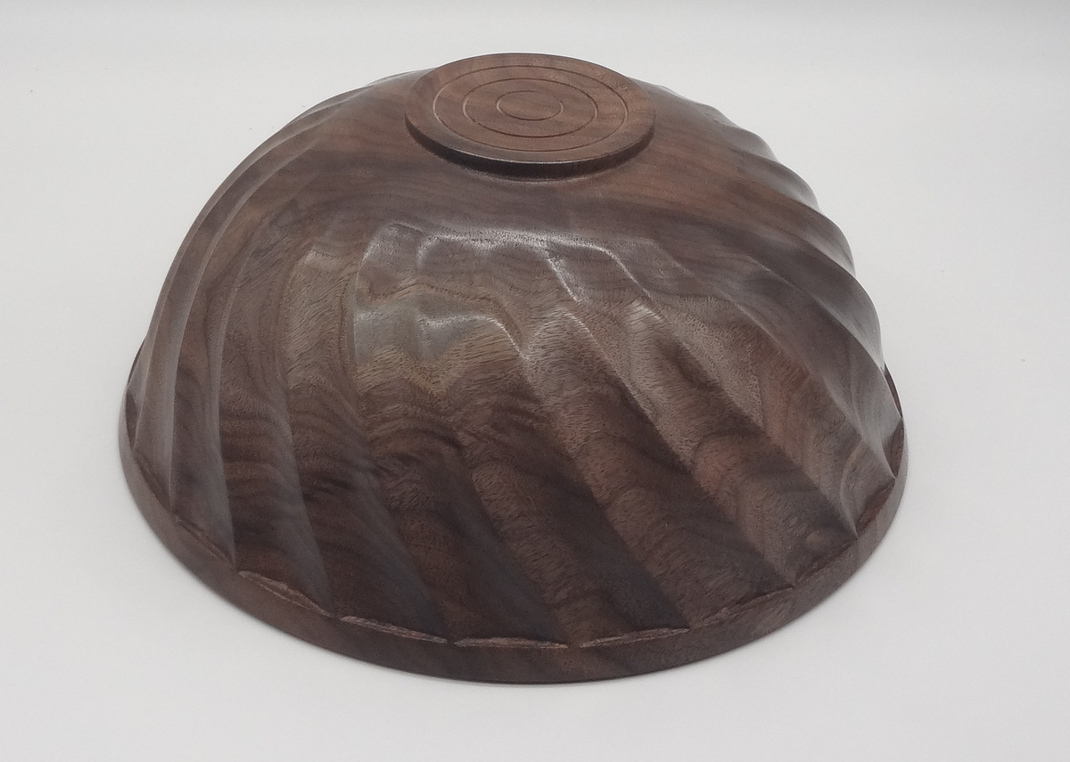 Walnut Fluted Bowl - Bottom