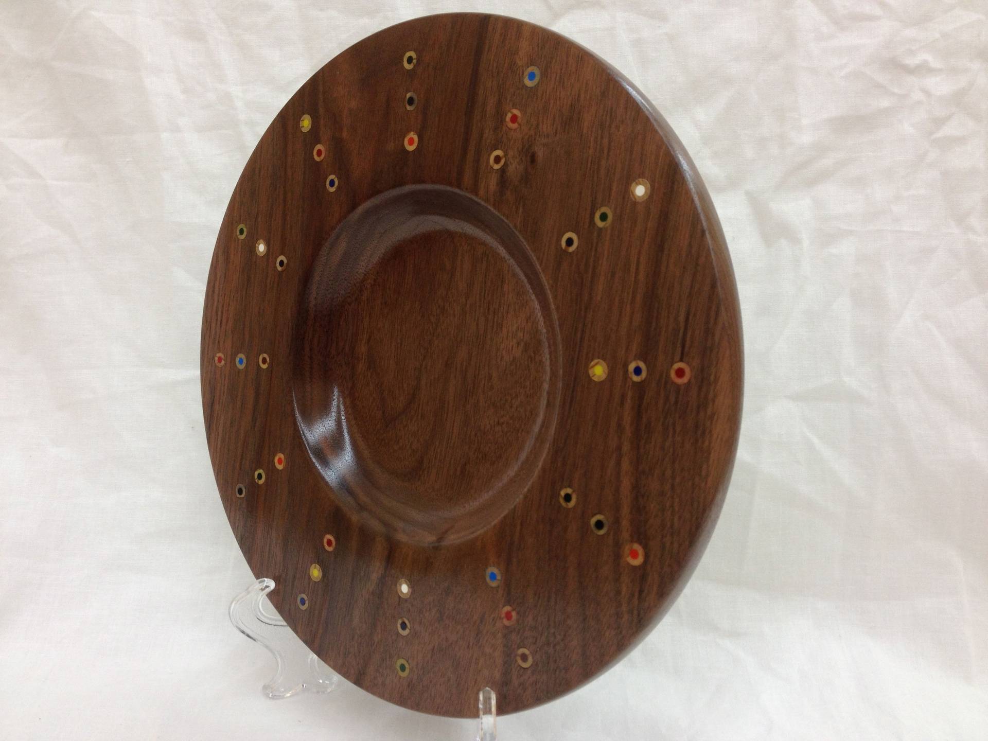 Walnut Platter with Colored Pencils