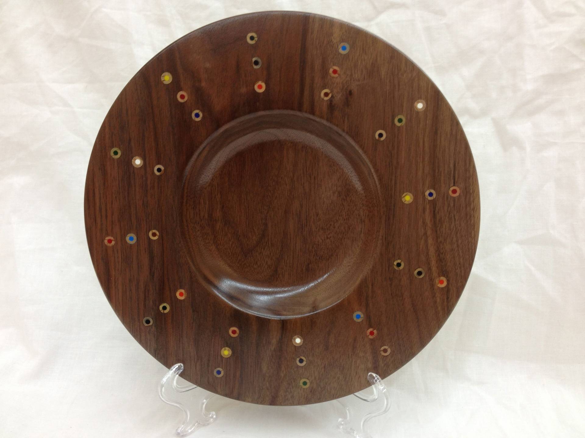 Walnut Platter with Colored Pencils