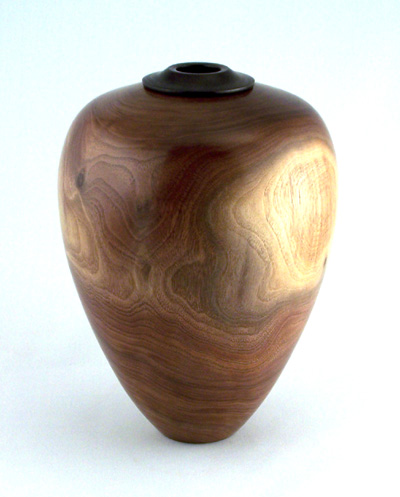 Walnut Vessel with Ebonized Collar