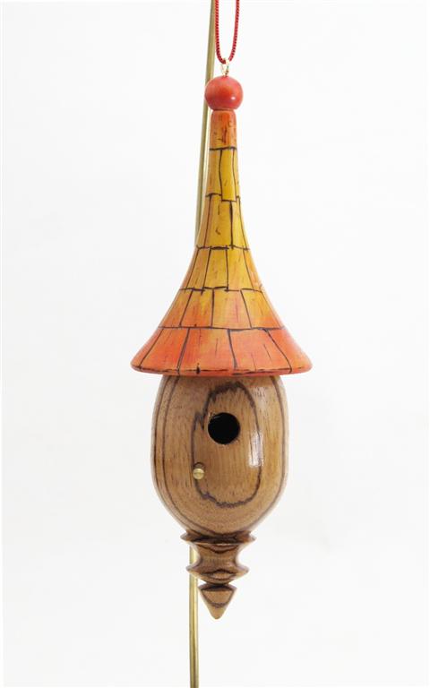 Whimsical birdhouse ornament