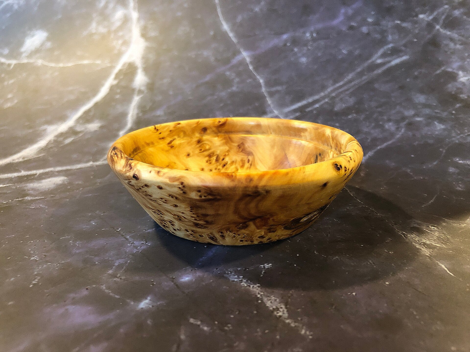 Yellow Cedar bowl 3 1/2" dia and 1 1/8" deep